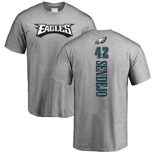 Men Philadelphia Eagles #42 Andrew Sendejo Ash Backer NFL T Shirt